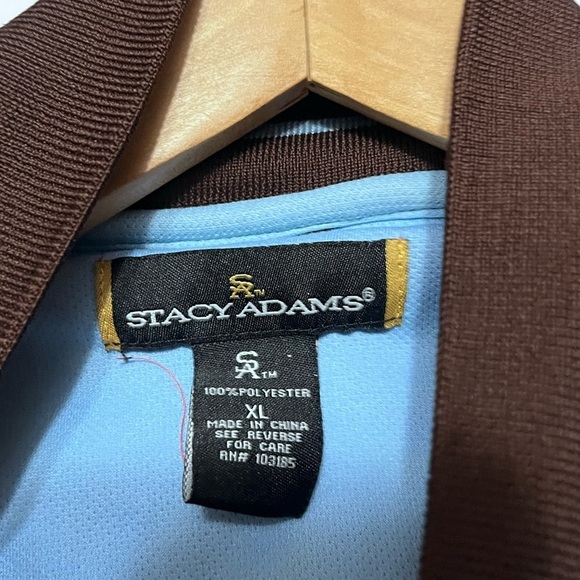 Stacy Adam’s Light Blue Zip Up Track Jacket Sz XL Men - Picture 4 of 6